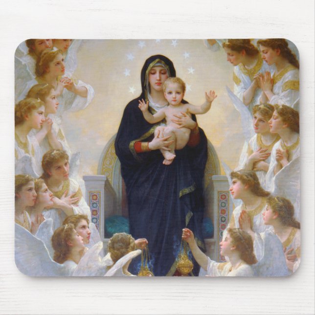 The Virgin with Angels, Bouguereau Mouse Pad (Front)