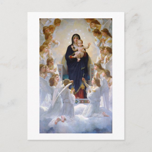 The Virgin with Angels, Bouguereau Postcard (Front)
