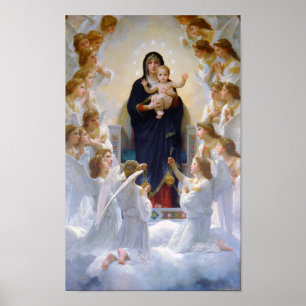 The Virgin with Angels, Bouguereau Poster