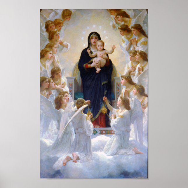 The Virgin with Angels, Bouguereau Poster (Front)