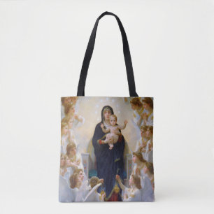 The Virgin with Angels, Bouguereau Tote Bag