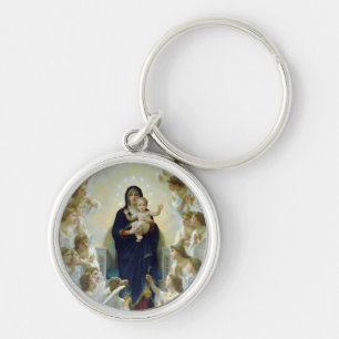 The Virgin with Angels by Bougeureau Key Ring