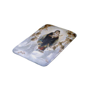 The Virgin with Angels by William Bouguereau Bath Mat