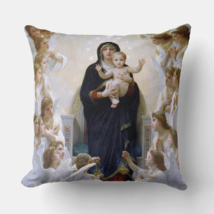 The Virgin with Angels by William Bouguereau Cushion