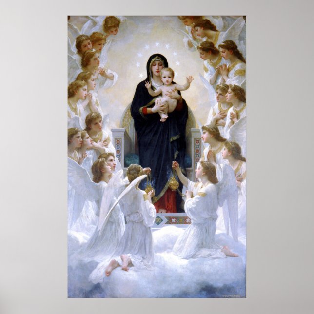 The Virgin with Angels by William Bouguereau Poster (Front)