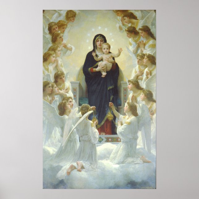 The Virgin with angels William Adolphe Bouguereau Poster (Front)