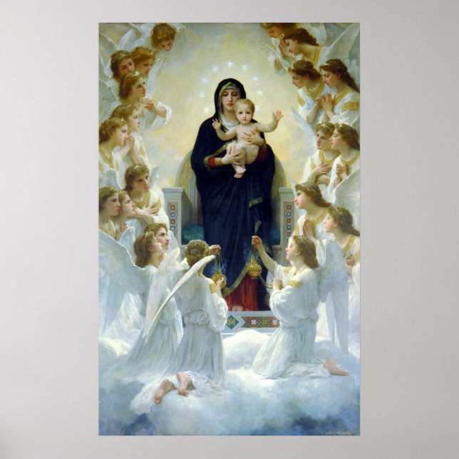 The Virgin With Angels, William Bouguereau Poster (Front)