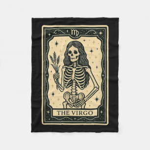 The Virgo Tarot Card - Halloween Soky Gothic Witch Fleece Blanket