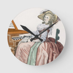 The Virtuosa in a Dress 'a l'Anglaise' with a Marl Round Clock