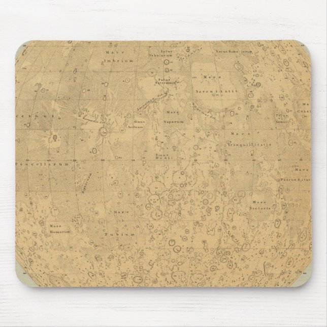 The visible side of the moon surface map mouse pad (Front)