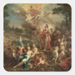 The Vision of Aeneas in the Elysian Fields Square Sticker