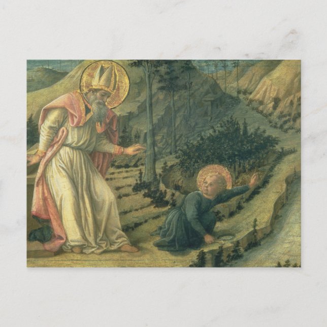 The Vision of St. Augustine, late 1450's Postcard (Front)