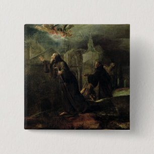 The Vision of St. Francis of Paola 15 Cm Square Badge