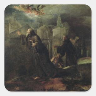 The Vision of St. Francis of Paola Square Sticker