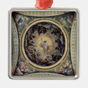 The Vision of St. John on Patmos, 1520-23 (fresco) Metal Tree Decoration