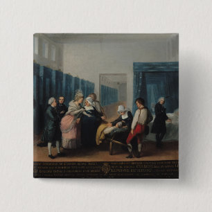 The Visit of Monsieur and Madame Necker 15 Cm Square Badge