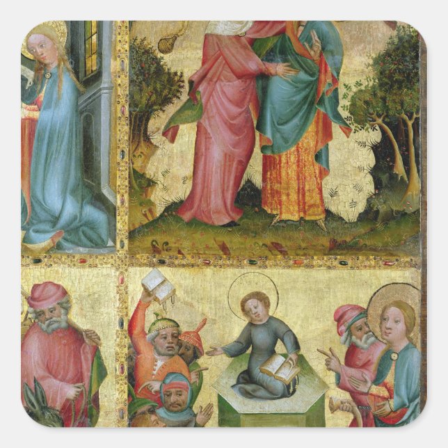 The Visitation and the Dispute with Doctors Square Sticker (Front)