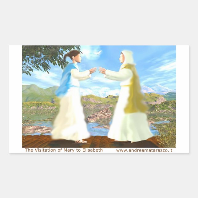 The Visitation of Mary to Elizabeth Rectangular Sticker (Front)