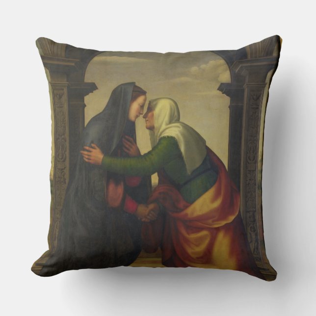 The Visitation of St. Elizabeth to the Virgin Mary Cushion (Front)