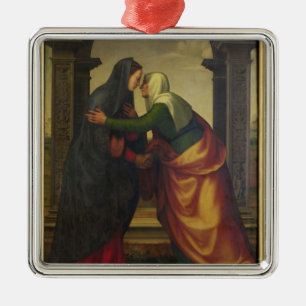 The Visitation of St. Elizabeth to the Virgin Mary Metal Tree Decoration