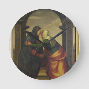 The Visitation of St. Elizabeth to the Virgin Mary Round Clock