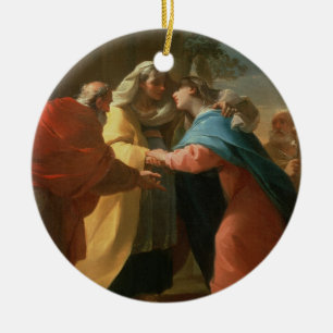 The Visitation (oil on canvas) Ceramic Ornament