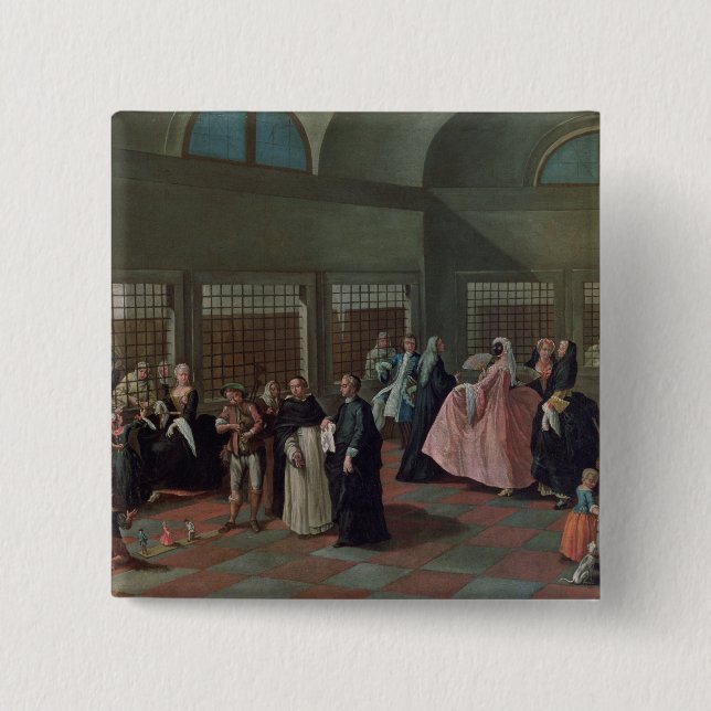 The Visiting Parlour in the Convent 15 Cm Square Badge (Front)