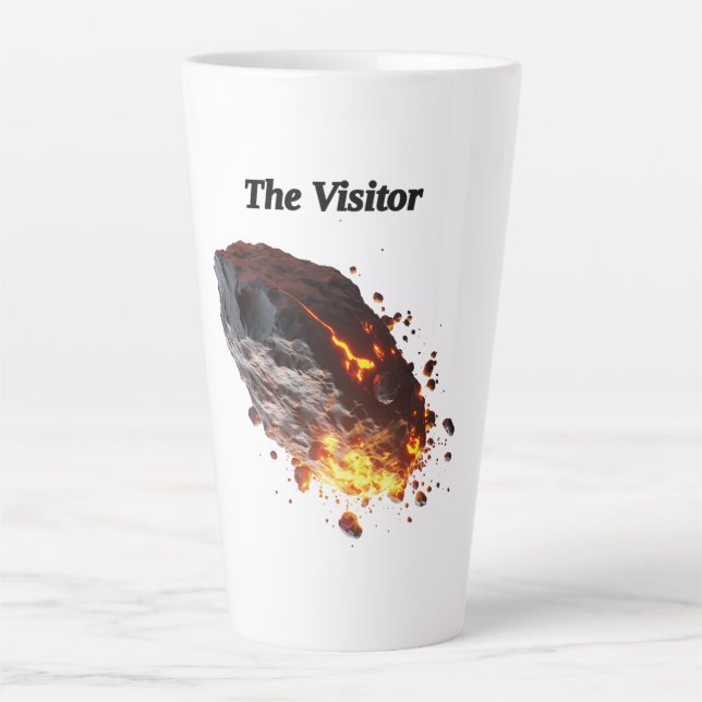 "The visitor," Space Rock from outer space  Latte Mug (Front)
