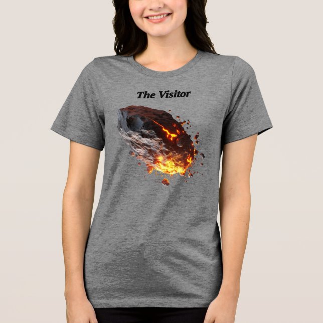"The visitor," Space Rock from outer space  Tri-Blend Shirt (Front)