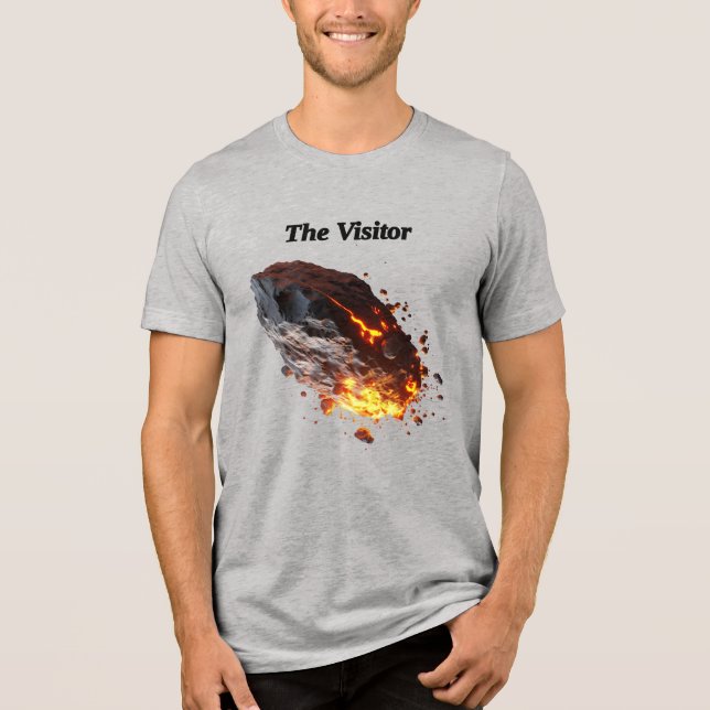 "The visitor," Space Rock from outer space  Tri-Blend Shirt (Front)