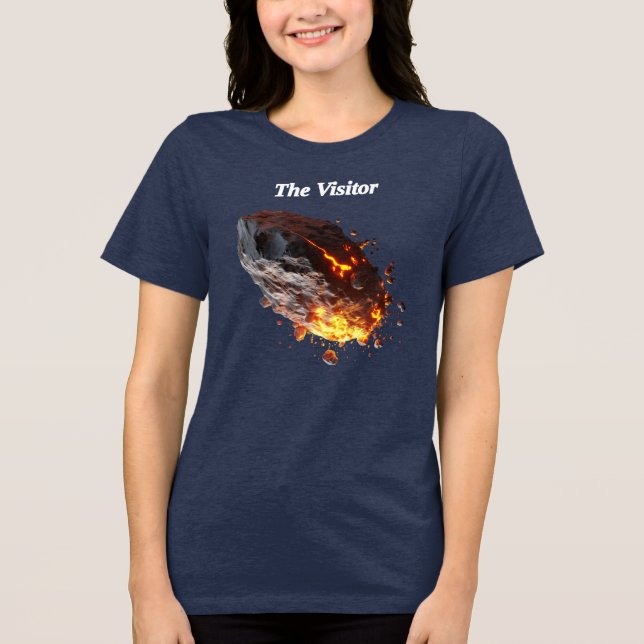 "The visitor," Space Rock from outer space Tri-Blend Shirt (Front)