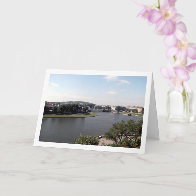 The Vistula River, Kraków, Poland Card (Orchid)