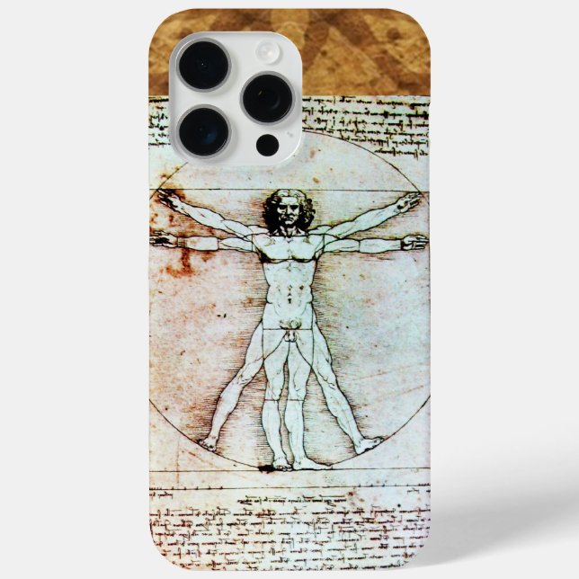 THE VITRUVIAN MAN Antique Parchment Case-Mate iPhone Case (Back)