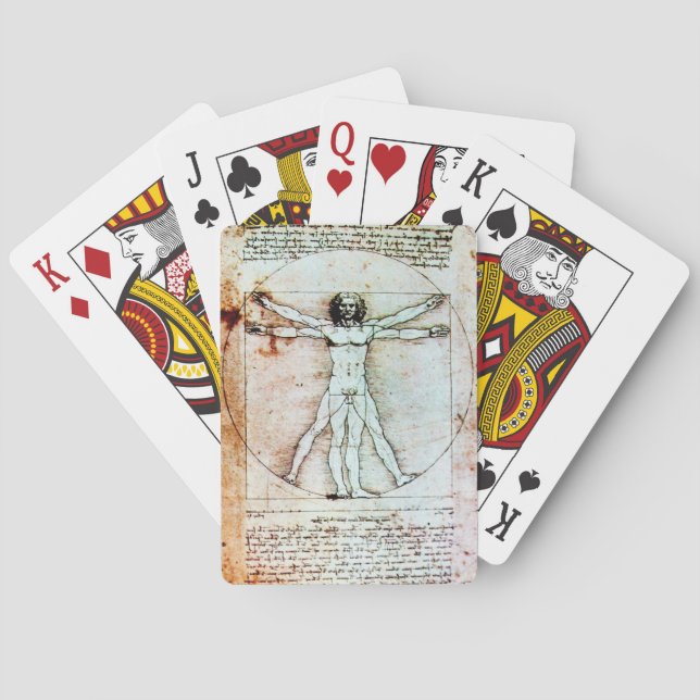 THE VITRUVIAN MAN Antique Parchment Playing Cards (Back)