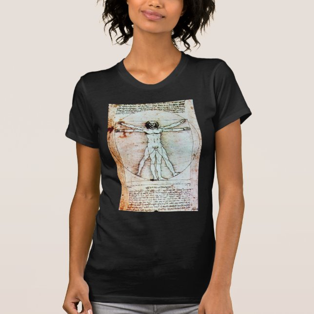 THE VITRUVIAN MAN  Antique  Parchment T-Shirt (Front)