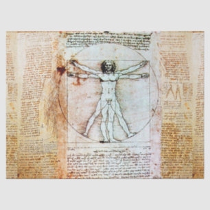 THE VITRUVIAN MAN  Antique  Parchment Tissue Paper