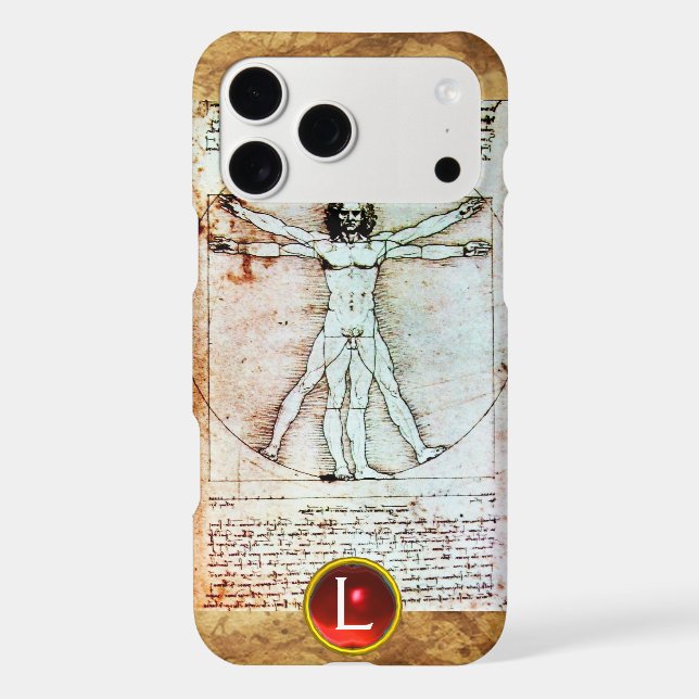 THE VITRUVIAN MAN ,Monogram Red Ruby, Brown (Back)