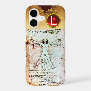 THE VITRUVIAN MAN Parchment Red Ruby Monogram