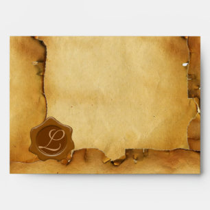 THE VITRUVIAN MAN WAX SEAL MONOGRAM ,PARCHMENT ENVELOPES