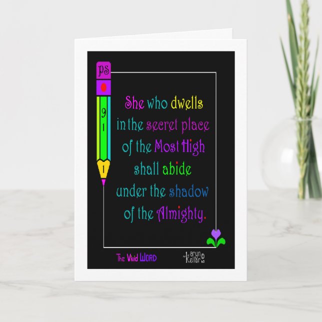 The Vivid Word Psalm 91:1 greeting card (Front)