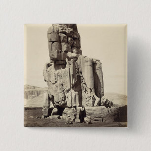 The 'Vocal Memnon', Colossal Statue of Amenhotep I 15 Cm Square Badge