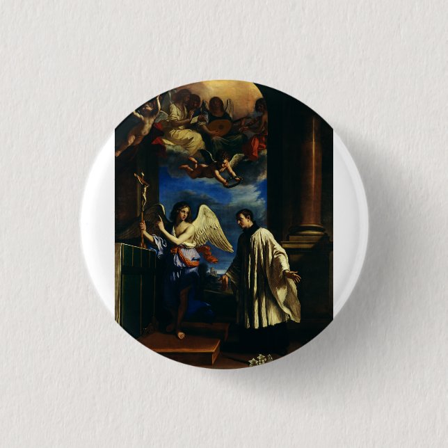 The Vocation of Saint Aloysius Luigi Gonzaga 3 Cm Round Badge (Front)