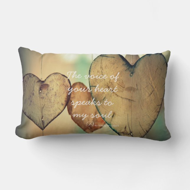 The Voice Of Your Heart Quote Lumbar Cushion (Front)