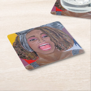 The Voice Painting by Alfred Fox Square Paper Coaster