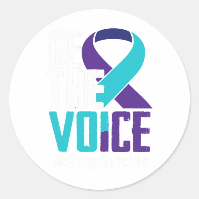 The Voice Stop Suicide Awareness Mental Health  Classic Round Sticker (Front)
