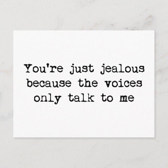 The voices only talk to me postcard (Front)