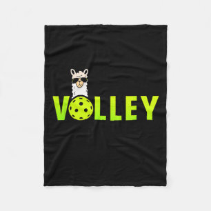 The volley llamas comic style llama pickle ball fleece blanket