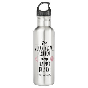 The volleyball court my happy place personalised 710 ml water bottle
