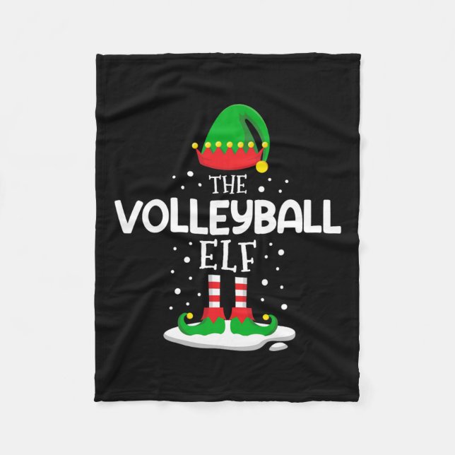 The Volleyball Elf Christmas Family Matching Outfi Fleece Blanket (Front)
