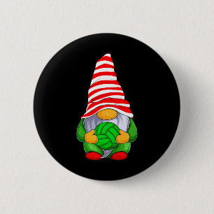 The Volleyball Gnome Christmas Funny Family Matchi 6 Cm Round Badge